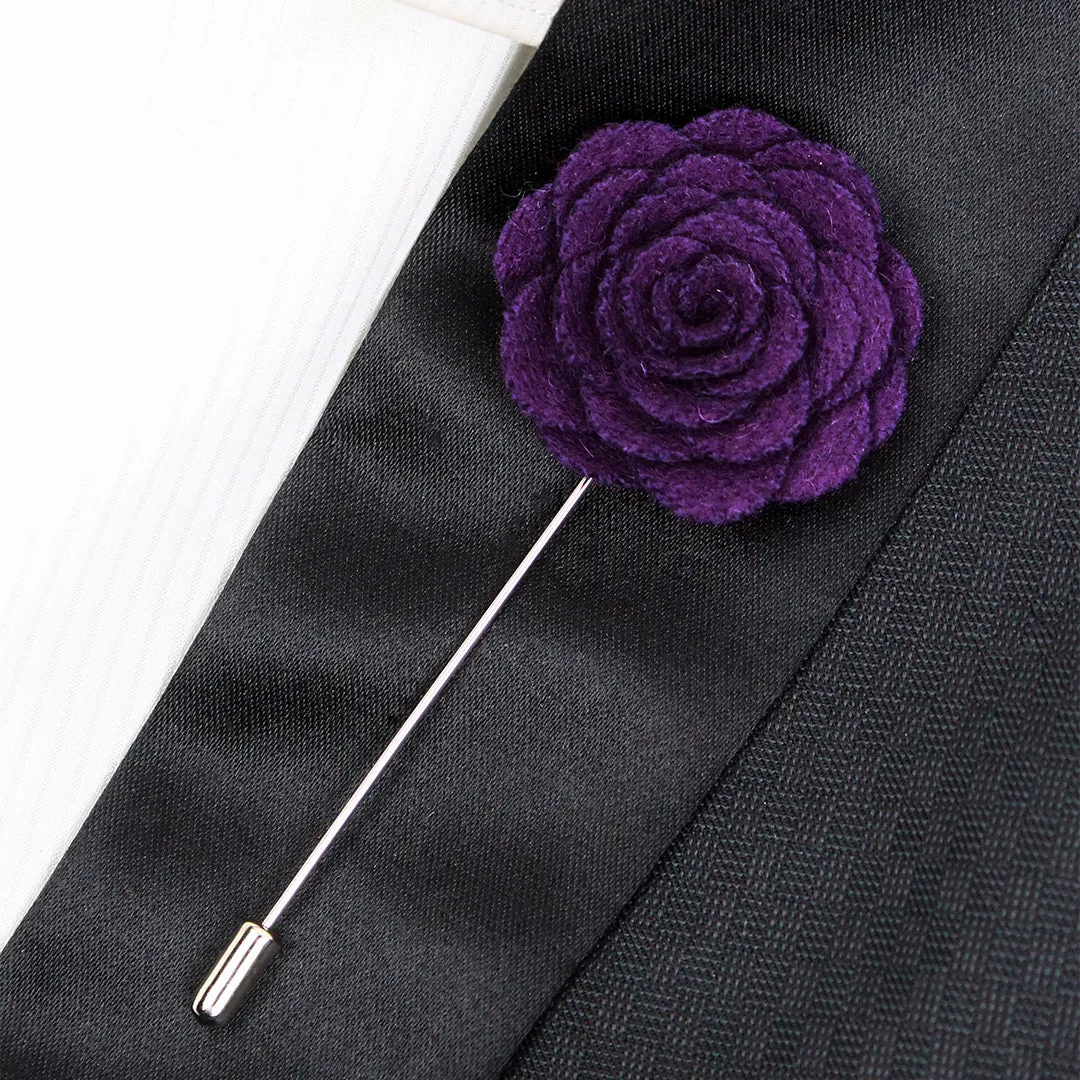 Peluche Blooming Charm Purple Colored Brooch for Men