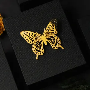 Peluche Celestial Butterfly Golden Stainless Steel Lapel Pin for Men