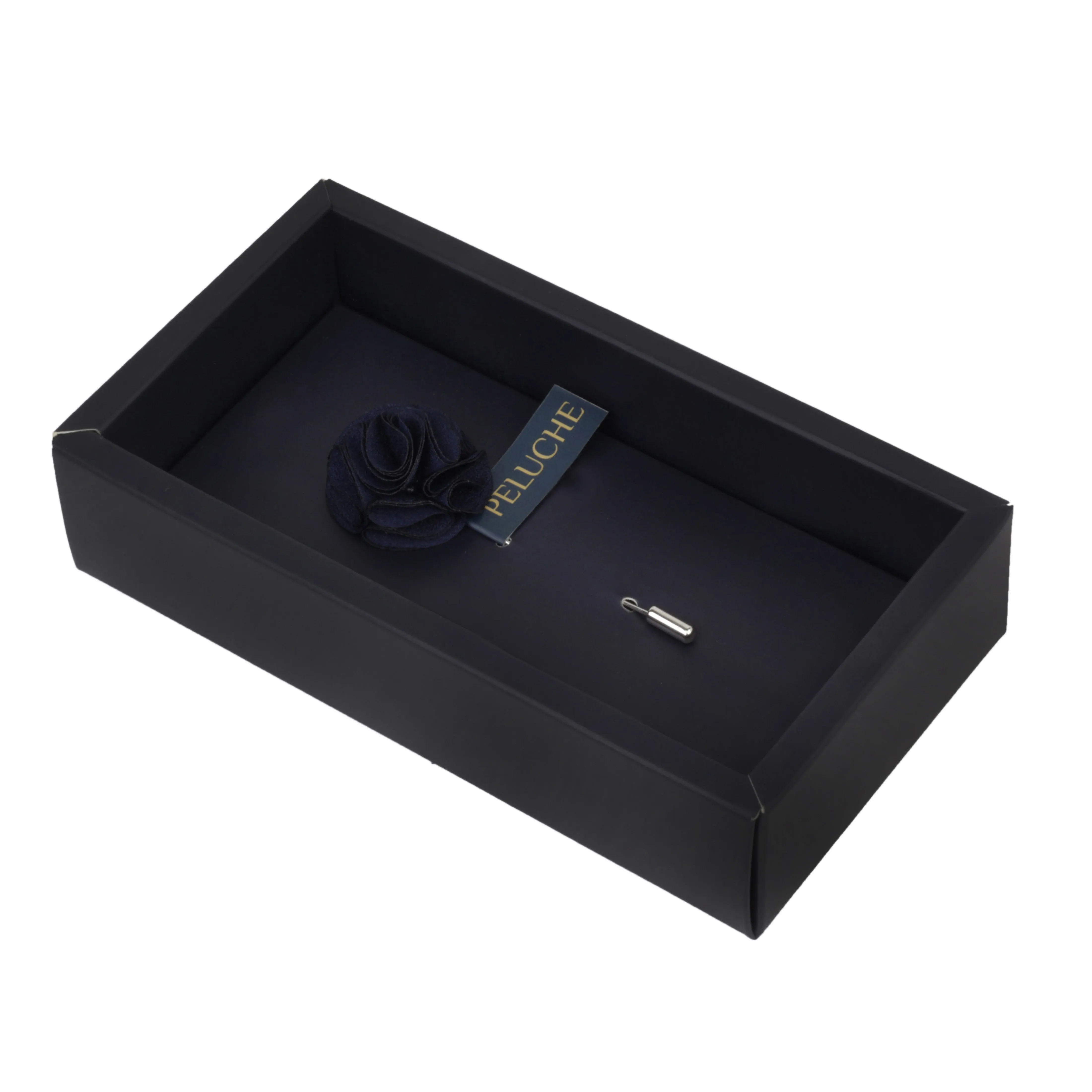 Peluche Floral Elegance Navy Blue Colored Brooch for Men