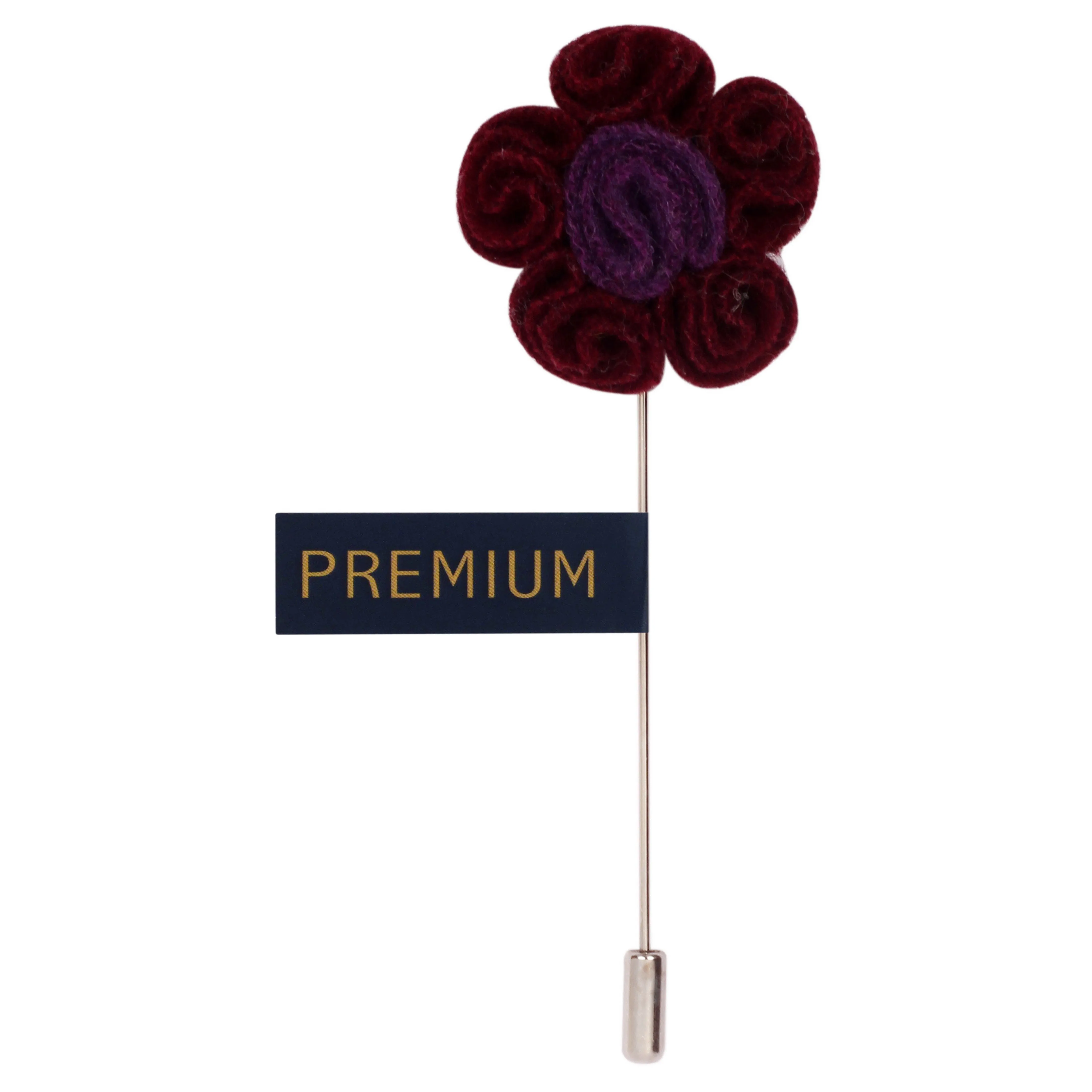 Peluche Florwer in Flower Maroon, Purple Brooch Lapel Pin