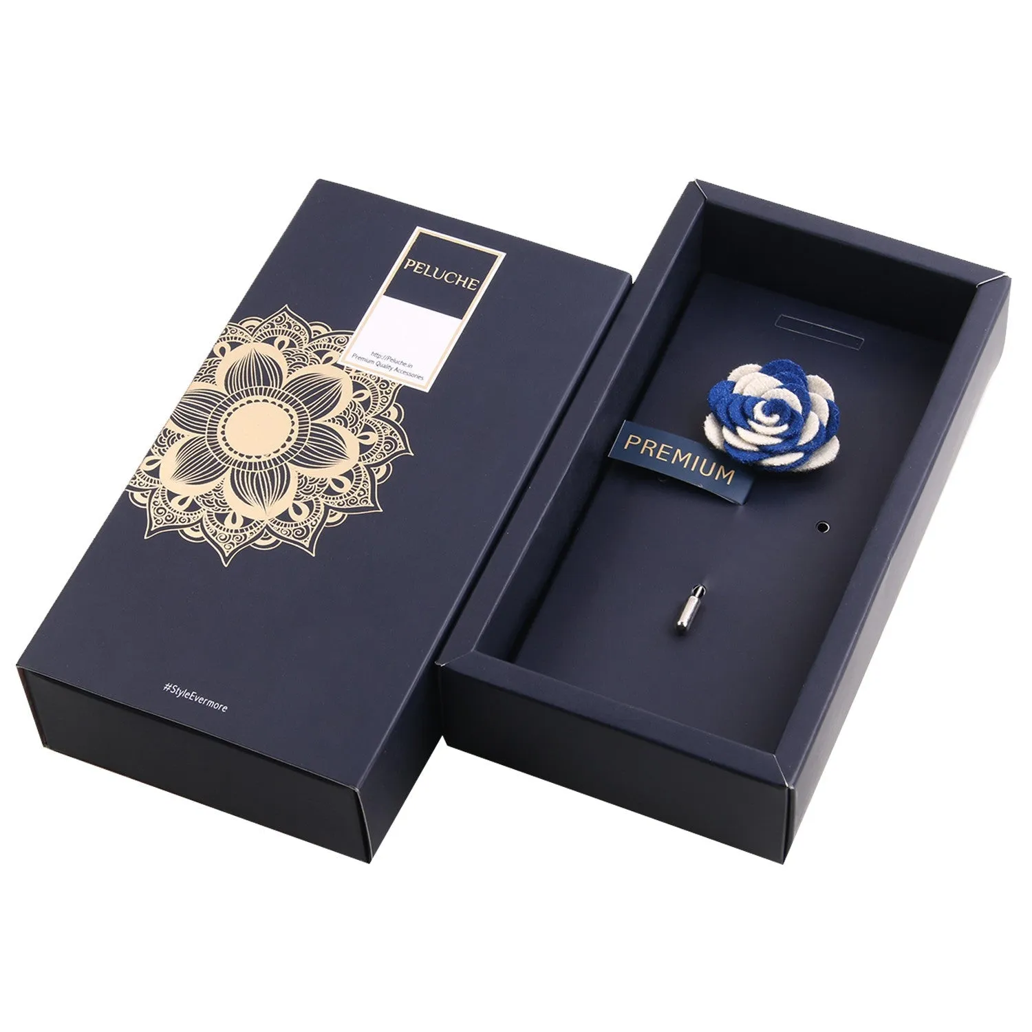 Peluche Melodious Whirlpool White and Blue Brooch