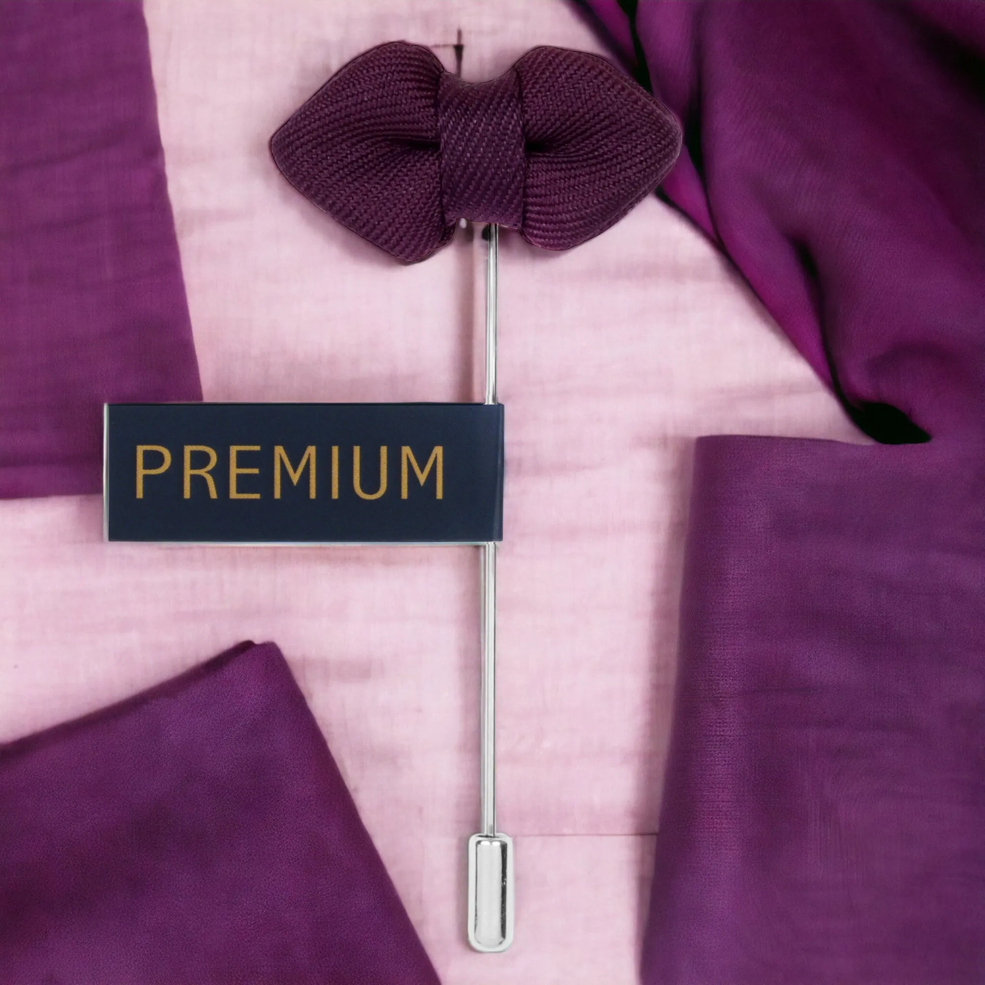 Peluche Mini Bow Purple Brooch Lapel Pin