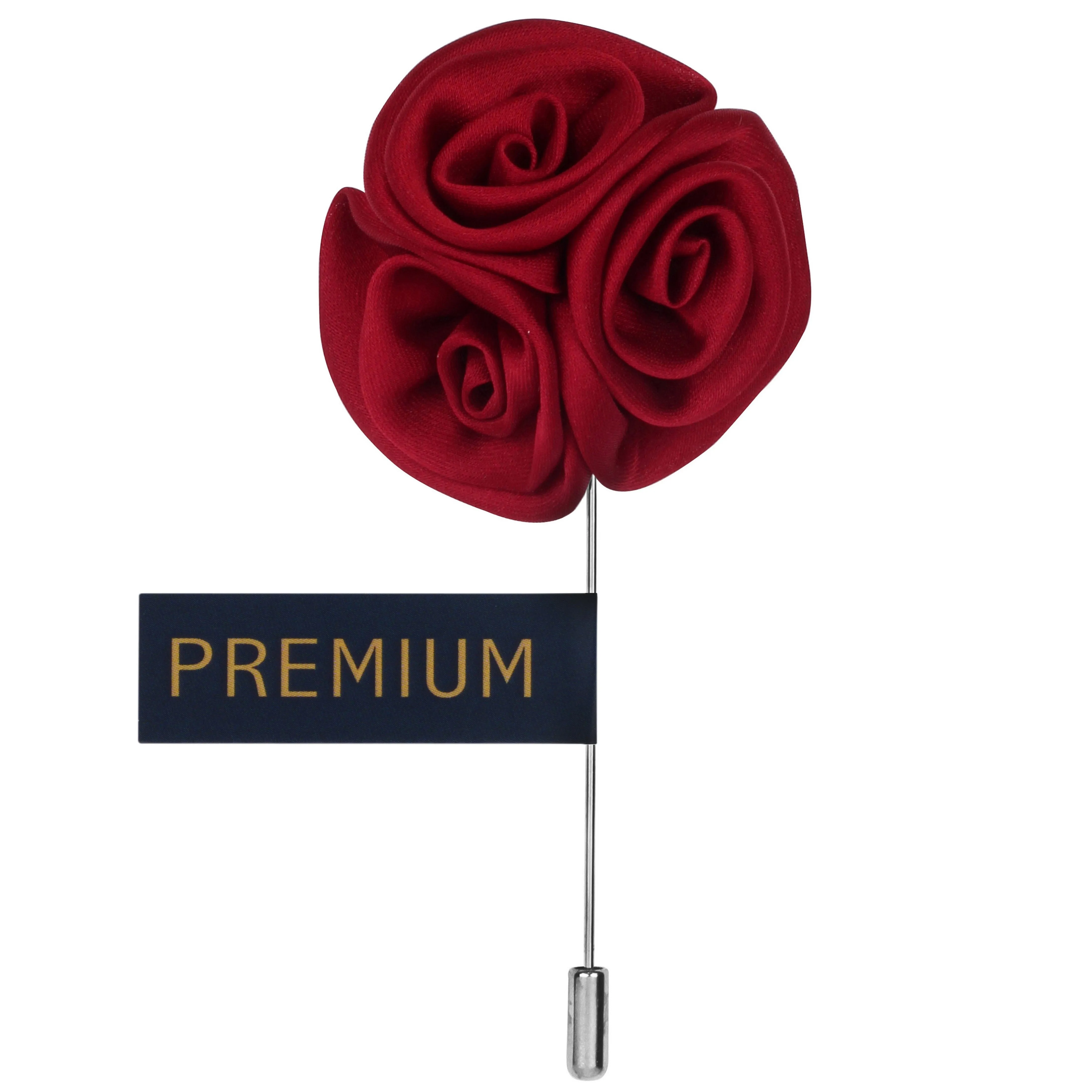 Peluche Ranunculus Flower Maroon Brooch Lapel Pin