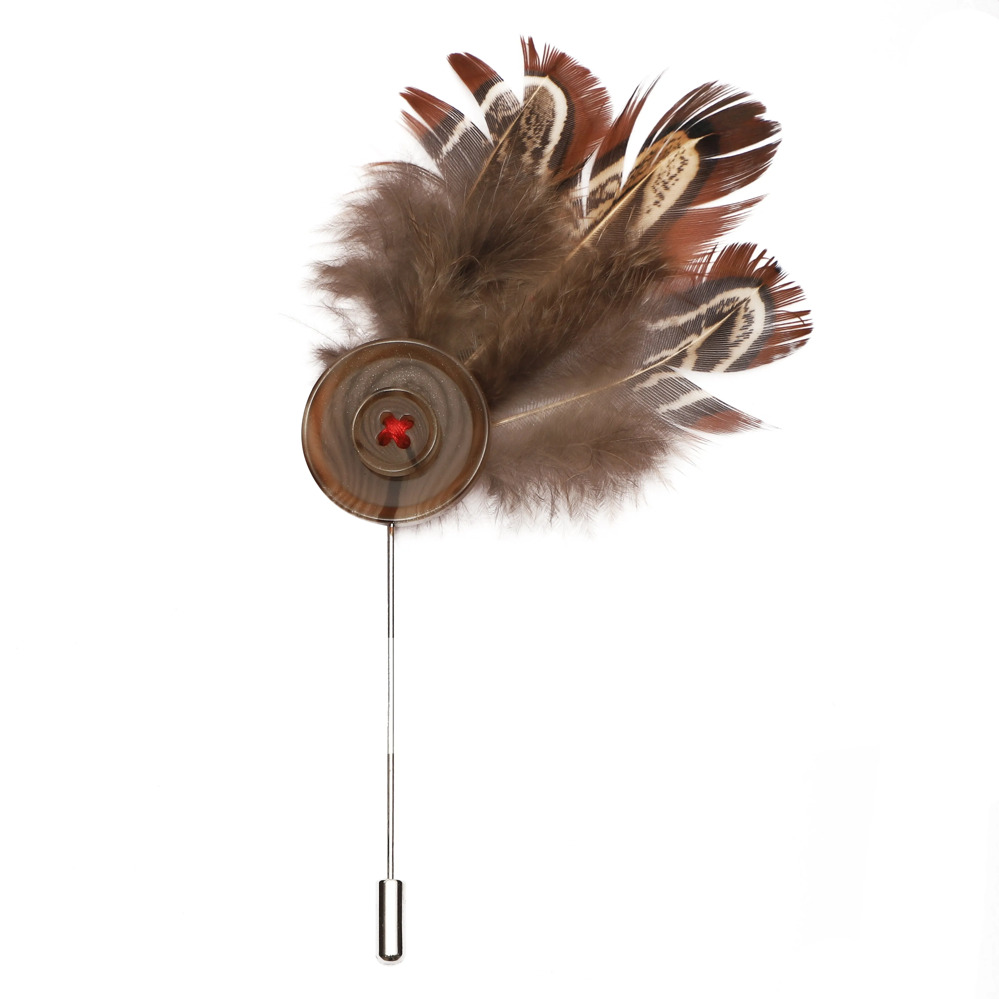 Peluche Ravishing Floral Grey Brooch For Men