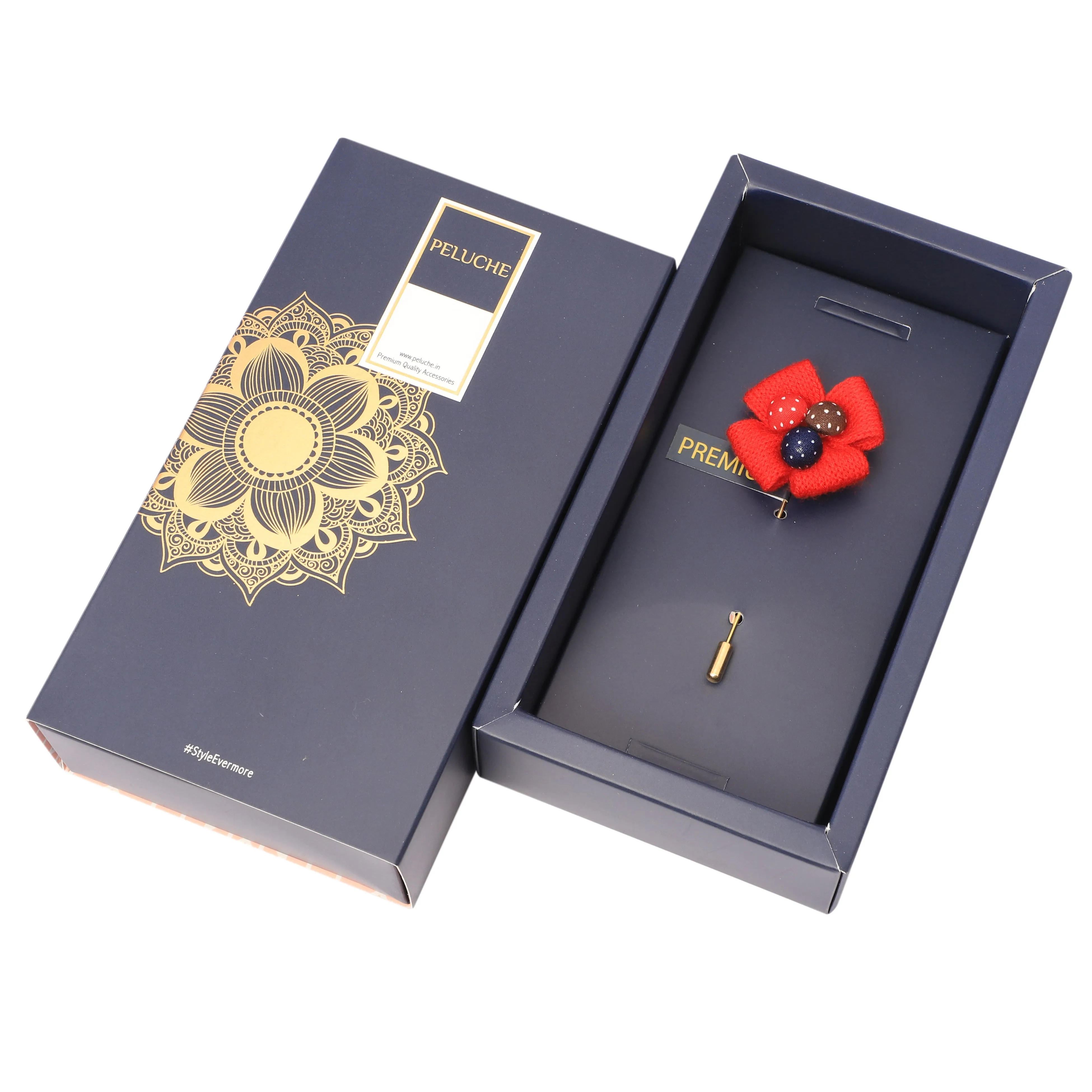 Peluche Stylish Red Brooch For Men