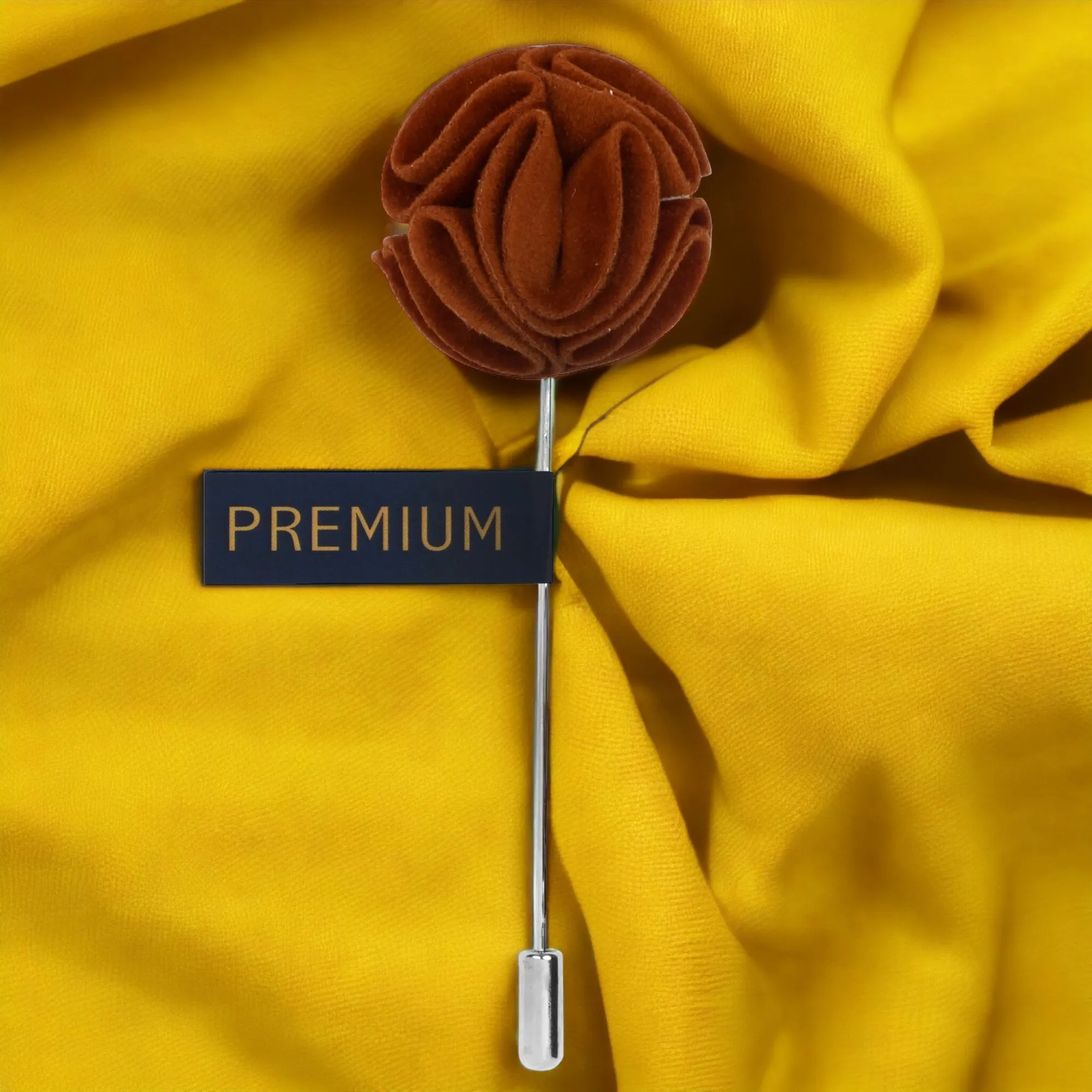 Peluche The Dahlia Flower Brown Brooch Lapel Pin