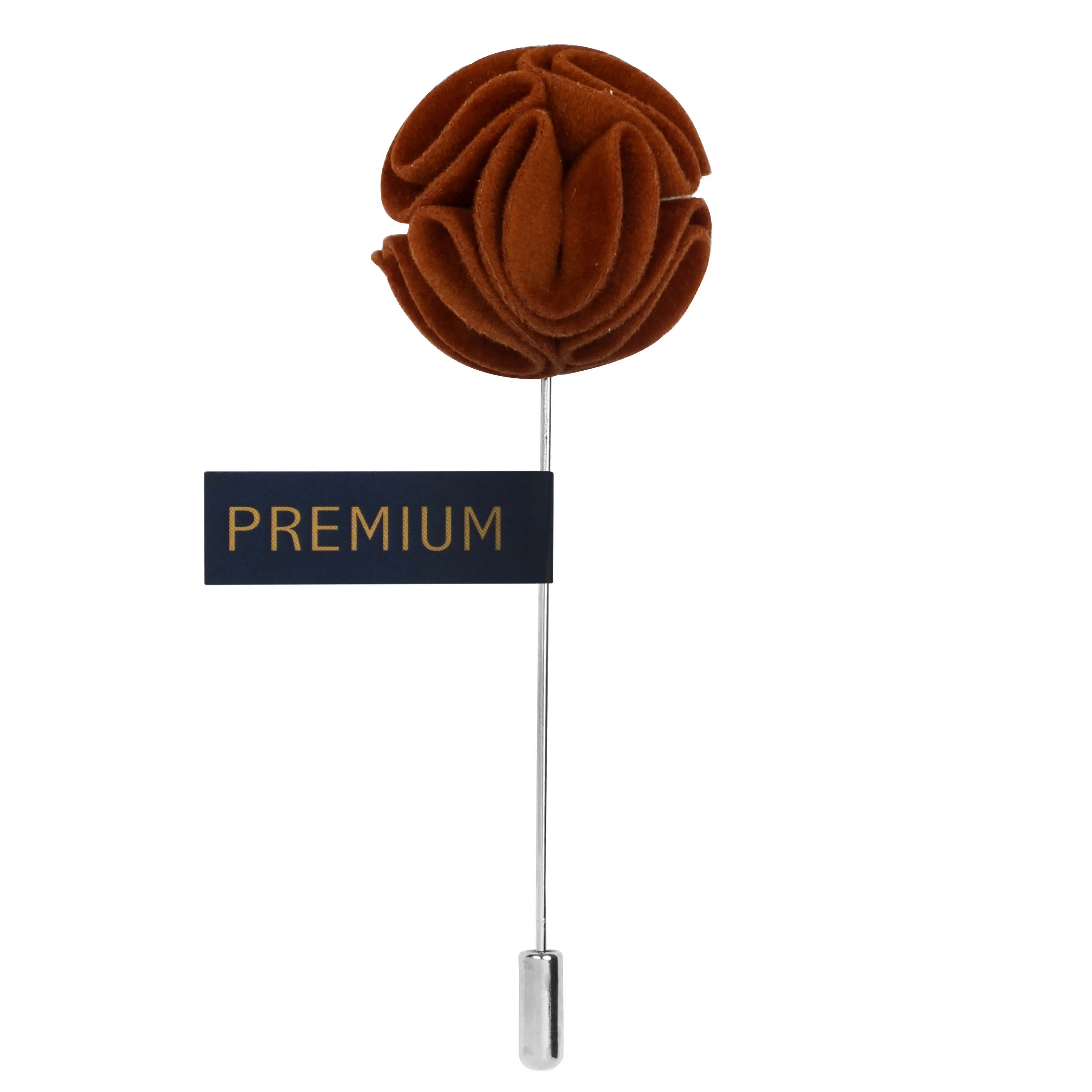 Peluche The Dahlia Flower Brown Brooch Lapel Pin