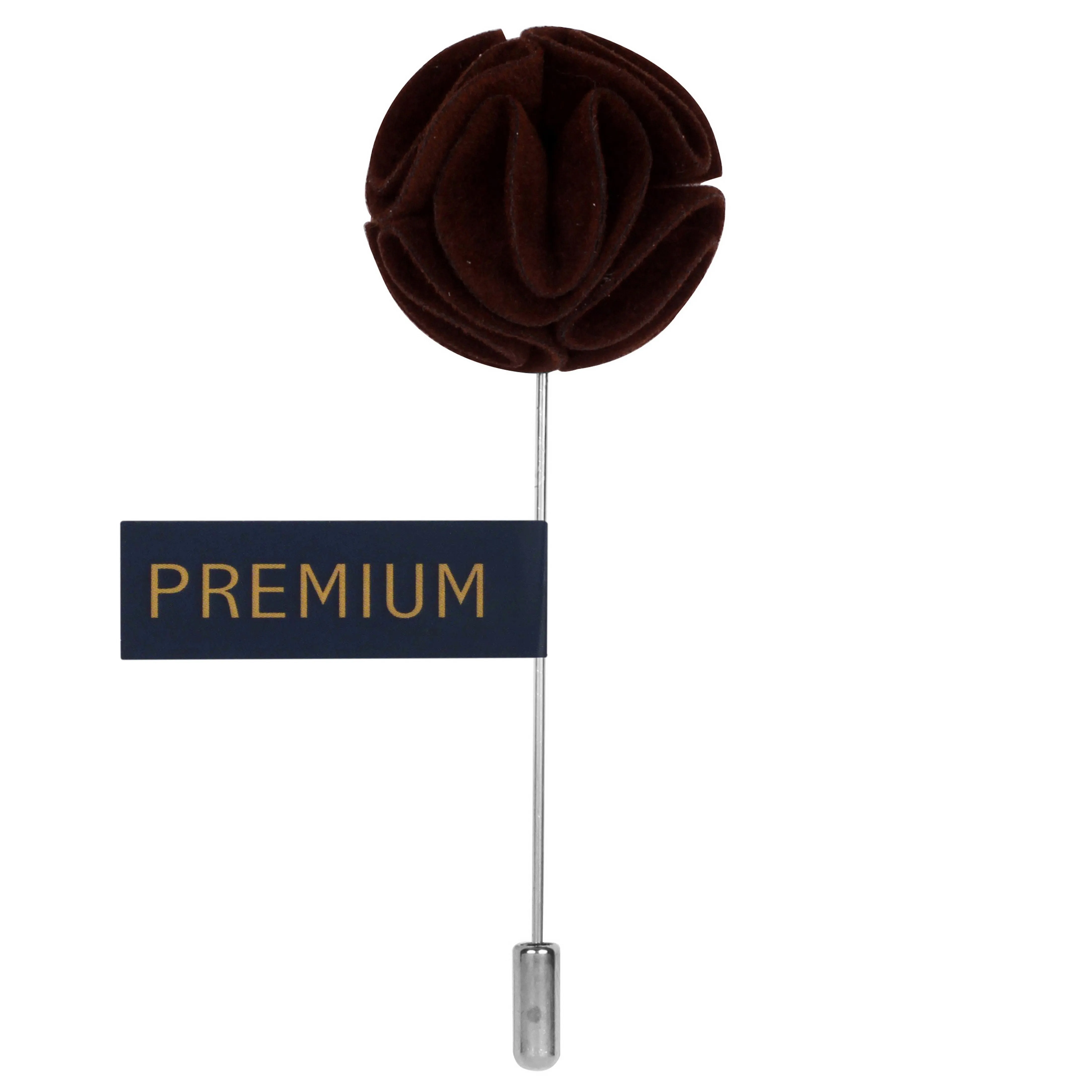 Peluche The Dahlia Flower Dark Brown Brooch Lapel Pin