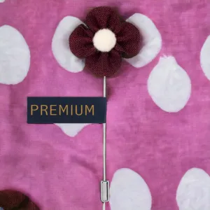 Peluche The Four Petal Classic Flower Purple, White Brooch Lapel Pin