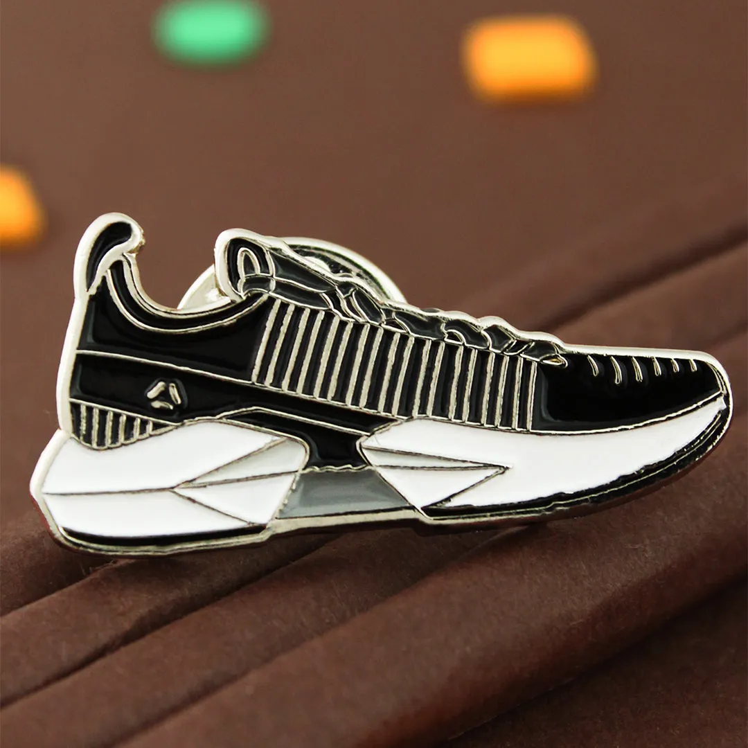 Peluche Trendy Shoe Black Lapel Pin For Men