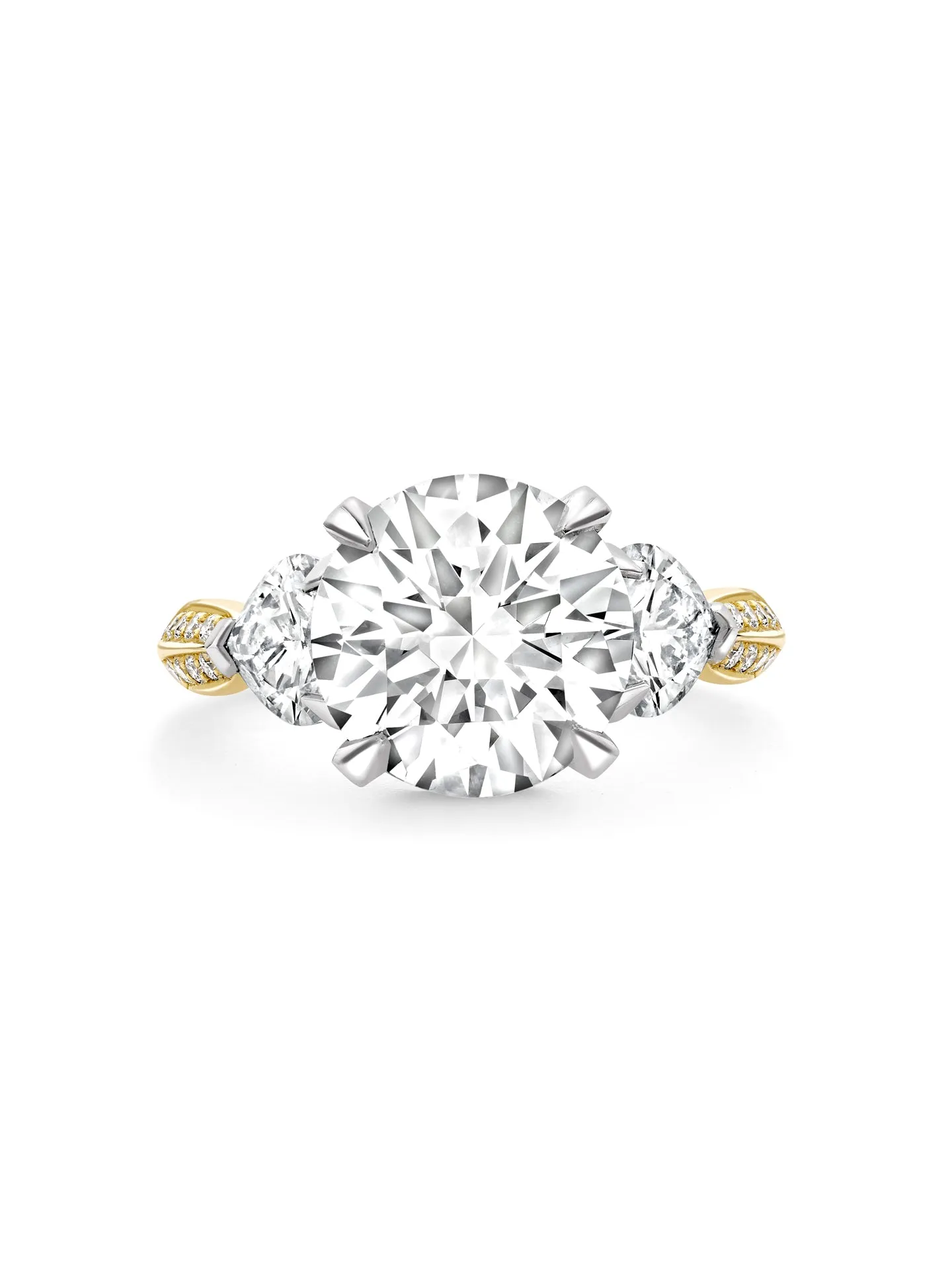 Petal Diamond Yellow Gold Engagement Ring