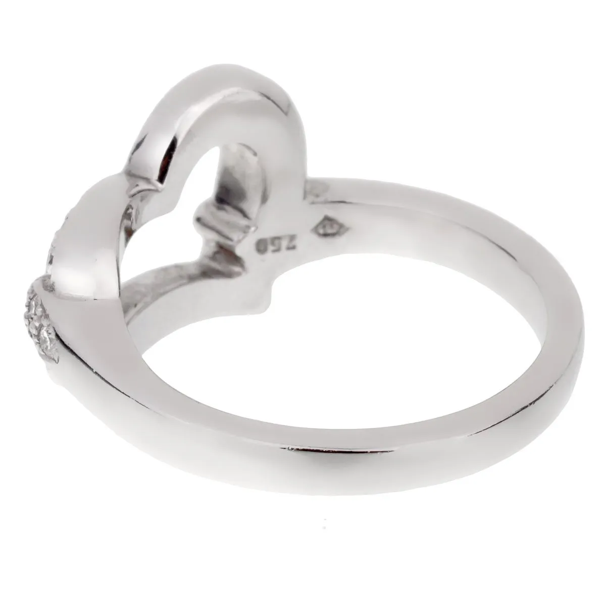 Piaget Heart Diamond White Gold Ring Sz 6 1/2