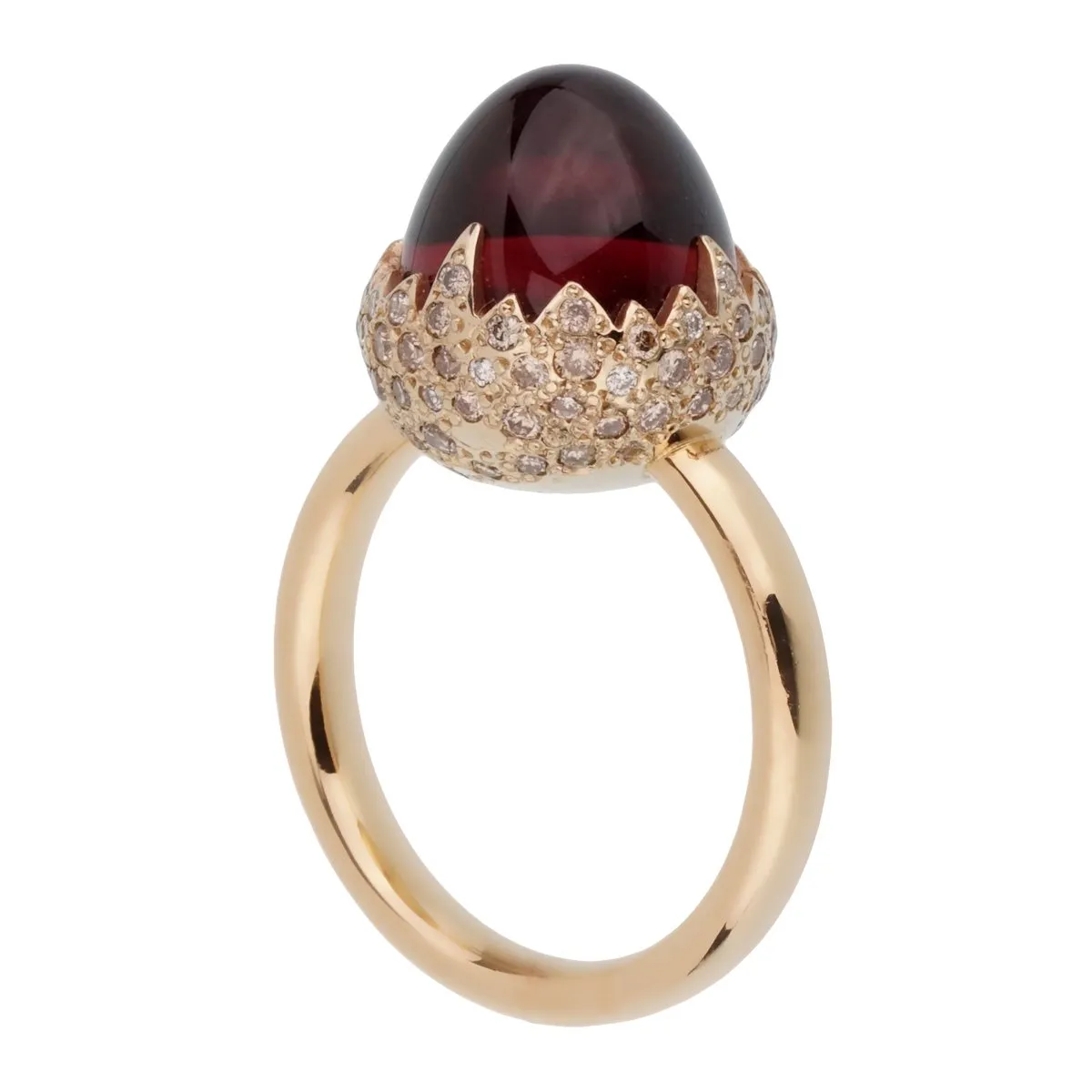 Pomellato 6 Carat Garnet Diamond Rose Gold Ring