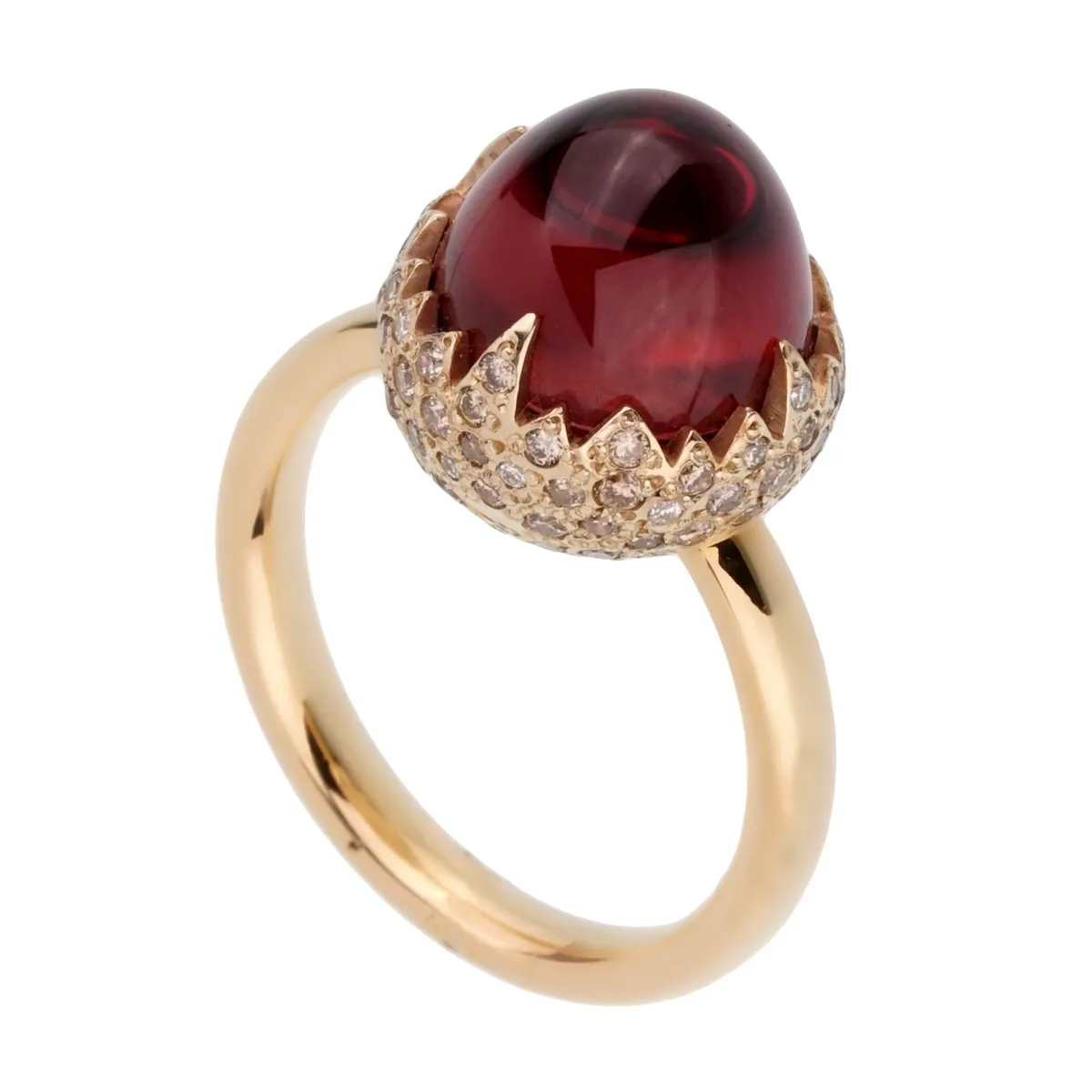 Pomellato 6 Carat Garnet Diamond Rose Gold Ring