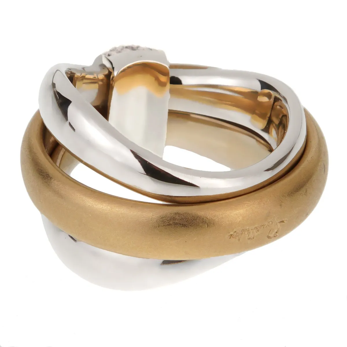 Pomellato Cocktail Rolling Diamond Gold Ring