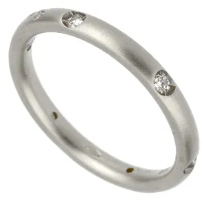 Pomellato Matte Finish Diamond White Gold Band Ring Sz 5