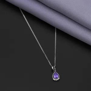 Purple Vibrant 92.5 Sterling Silver Chain