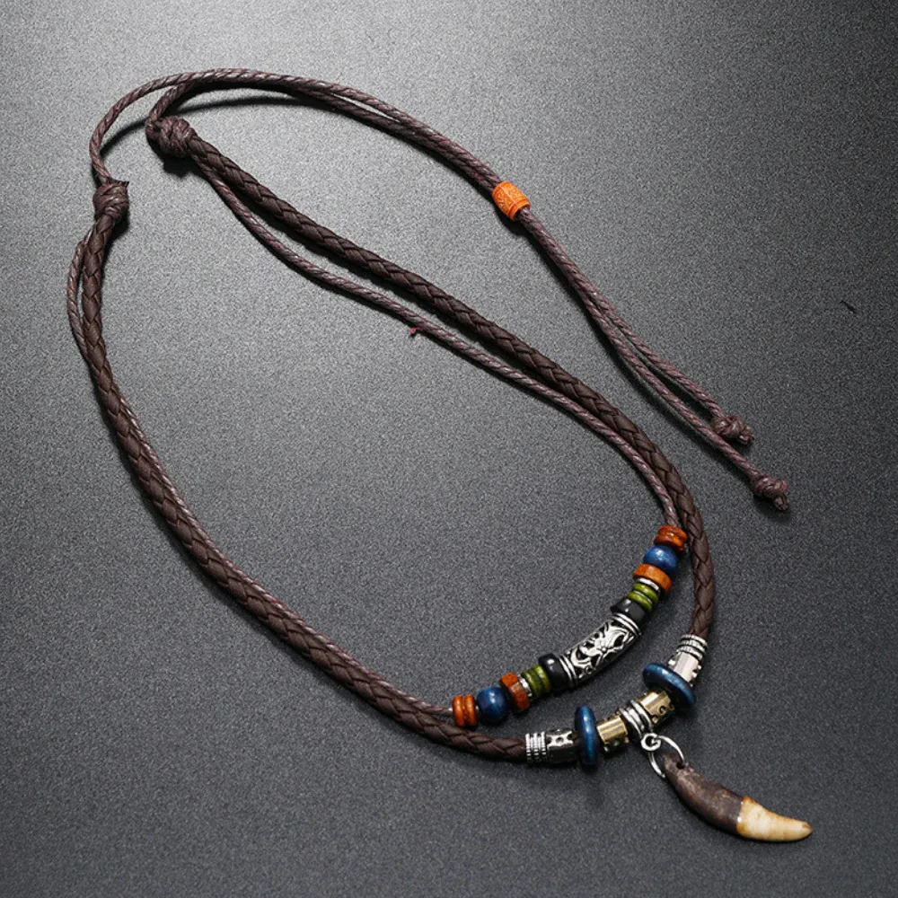 "Ethnic Leather" Necklaces