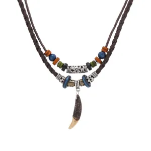 "Ethnic Leather" Necklaces