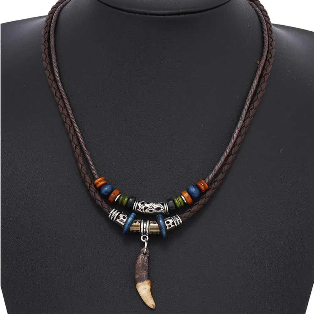 "Ethnic Leather" Necklaces