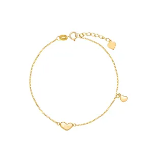 "Heart To Heart" Love Letter 18K Yellow Gold Bracelet