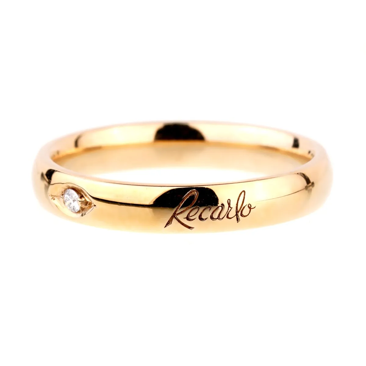 Recarlo Diamond Yellow Gold Band Ring