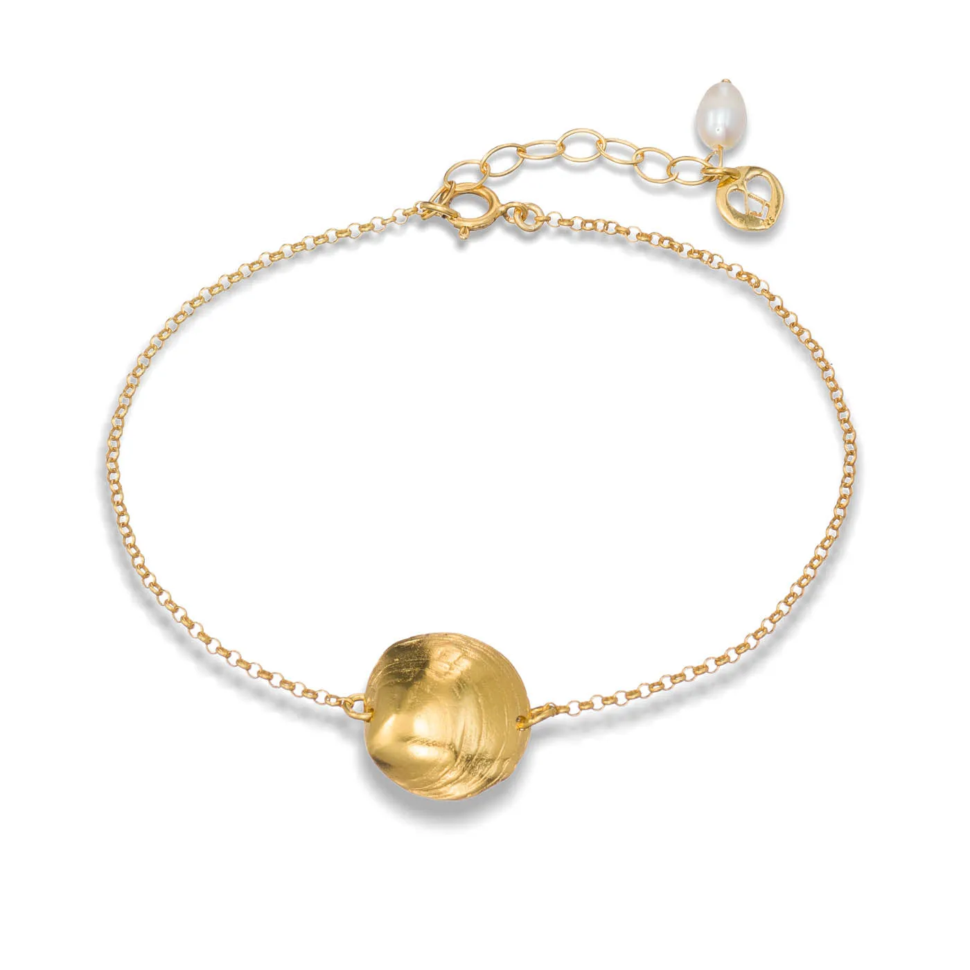 Romantic clam - charm bracelet - silver 925 - gold plated