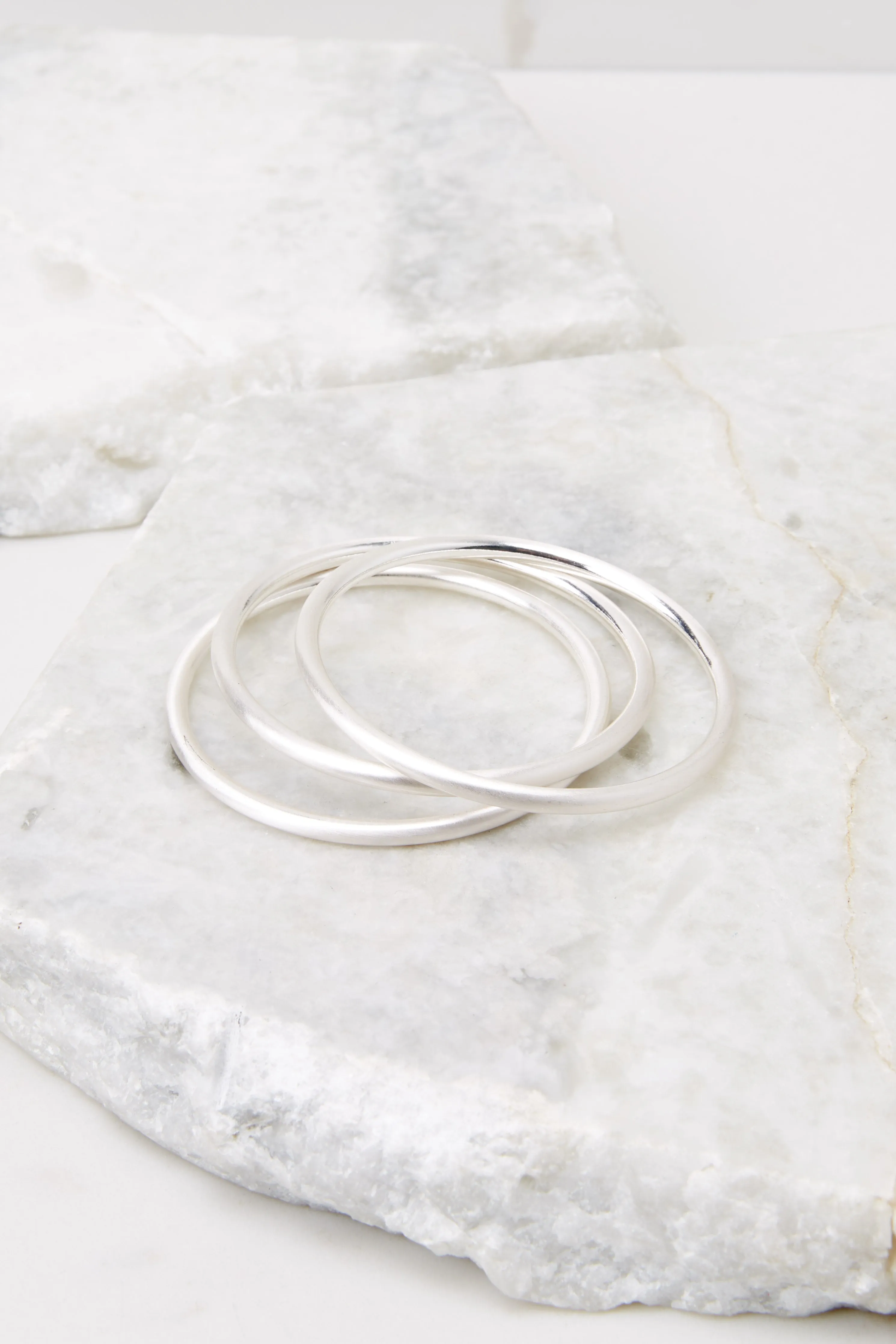 Romantic Feelings Silver Bangle Set