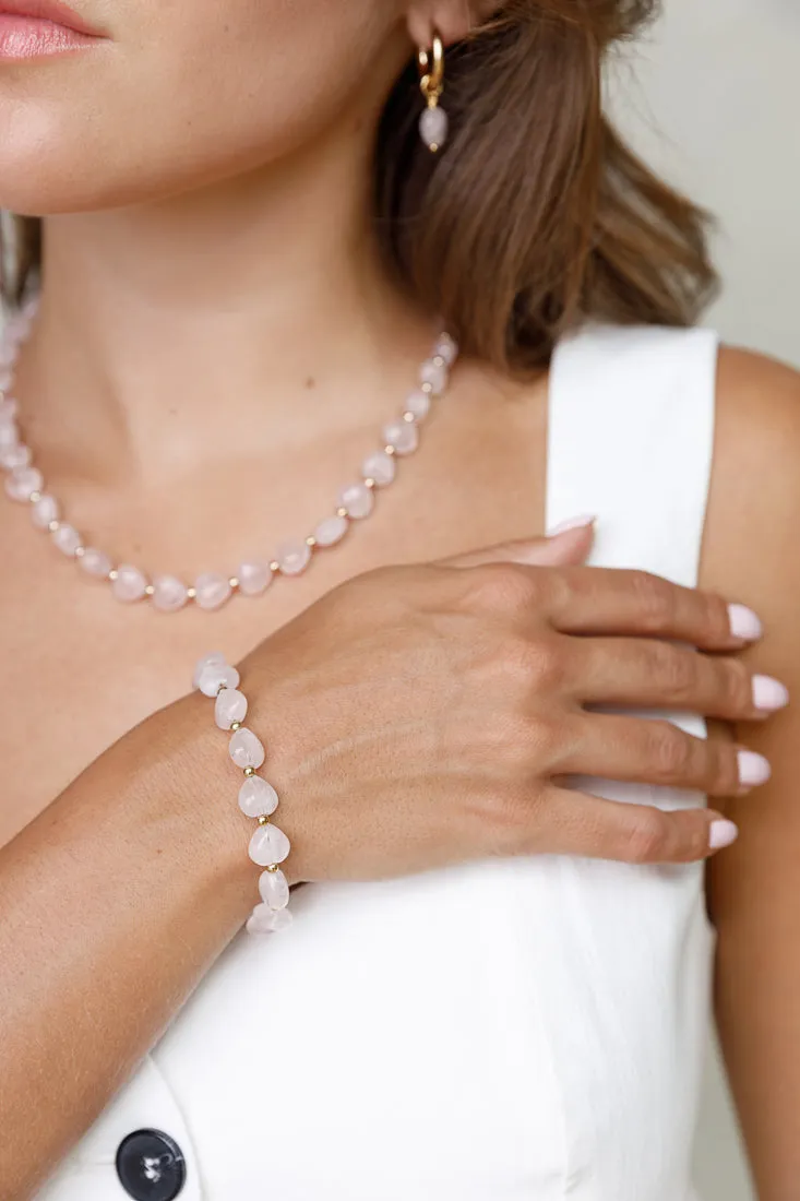 ROSE QUARTZ HEART BRACELET