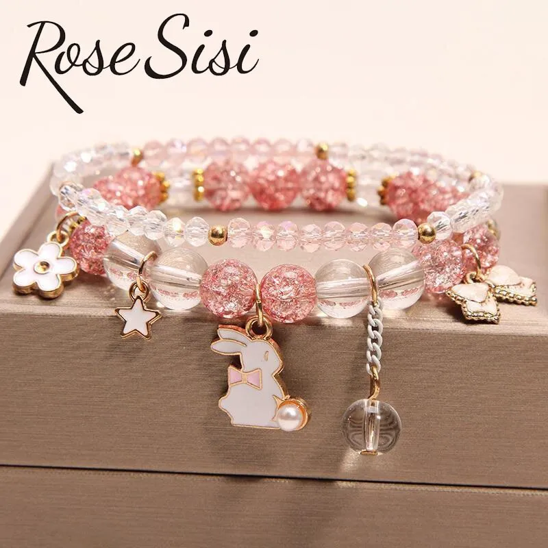 Rose sisi Korean pop style fresh and sweet beach style wrist bracelets for Girl female bracelet set jewelry for women girl