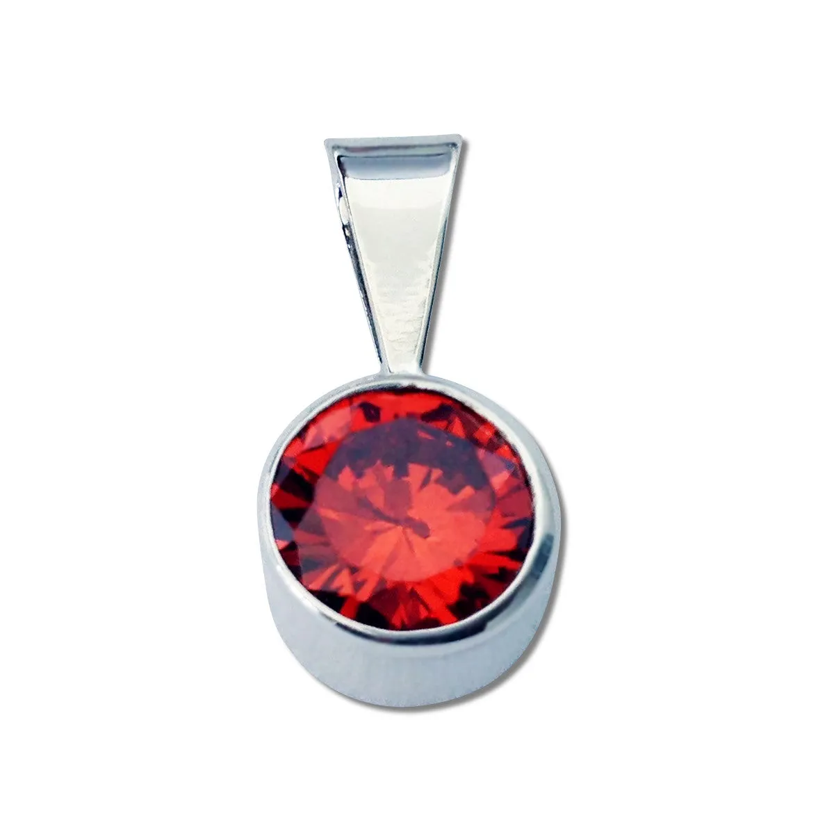 Round CZ Pendant - 8mm- 5 Colors Available