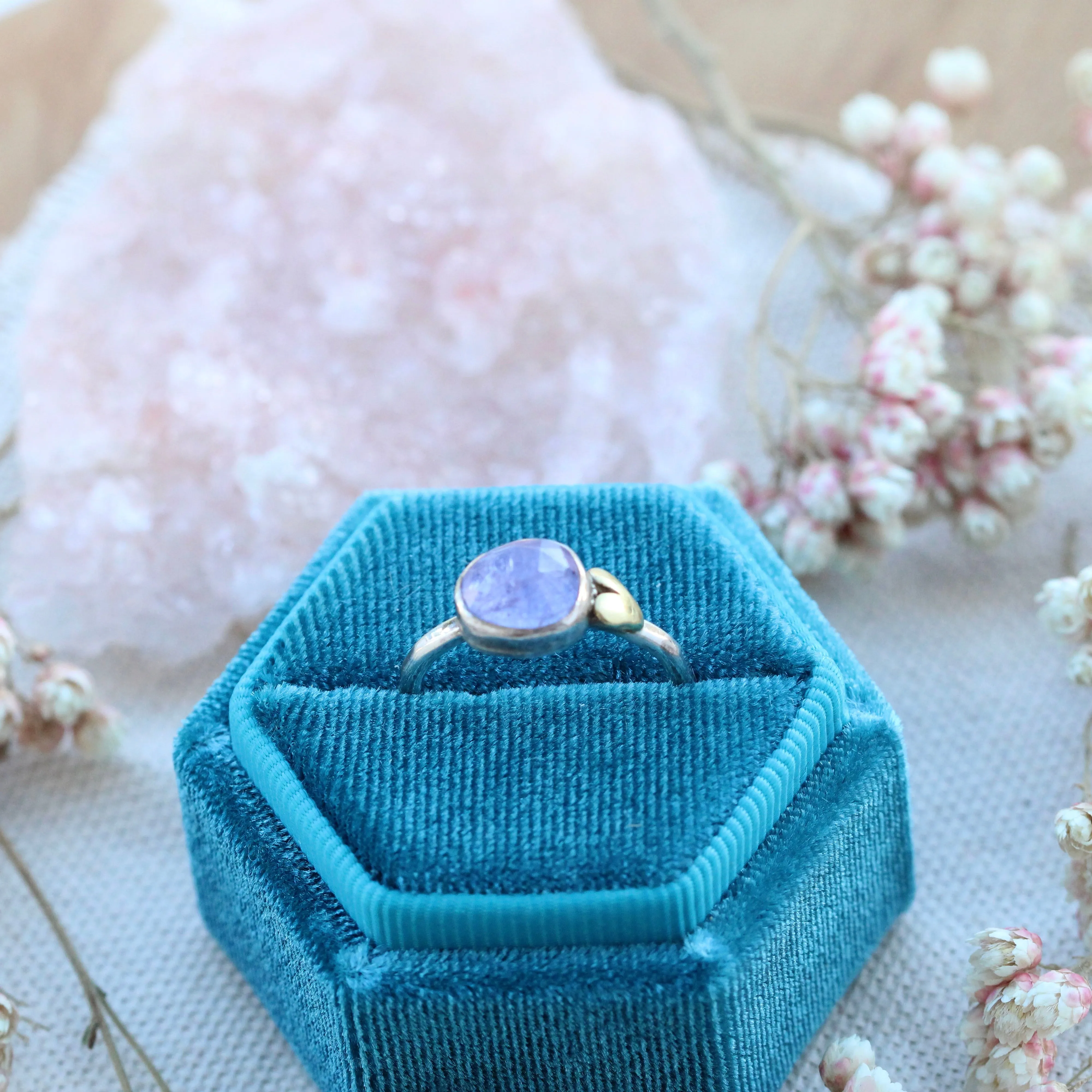 Sacred Love Tanzanite gemstone sterling silver ring