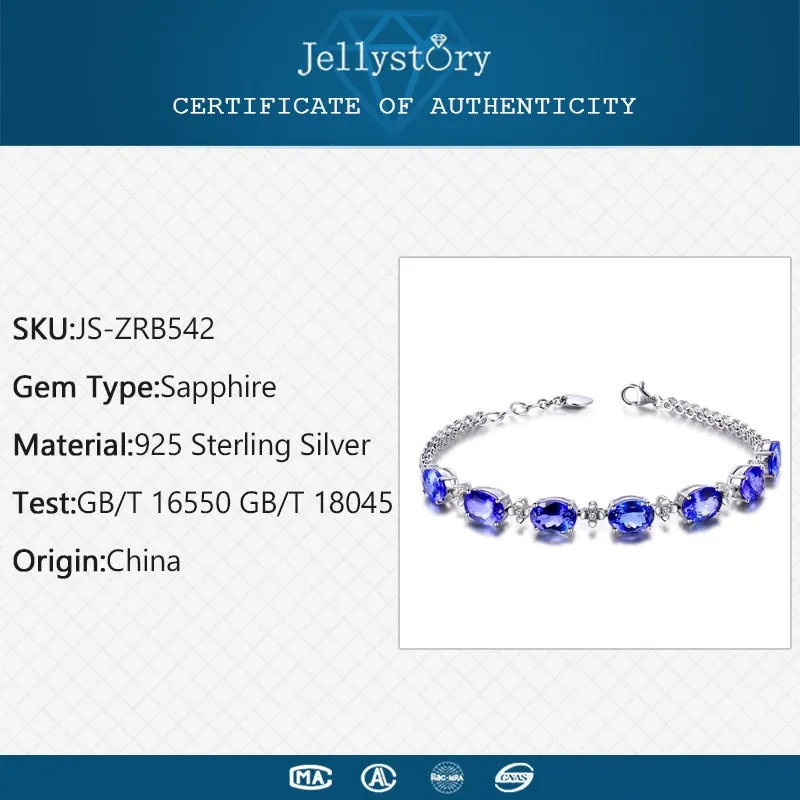 Silver 925 Jewelry Sapphire Gemstone Wedding Party Bracelets