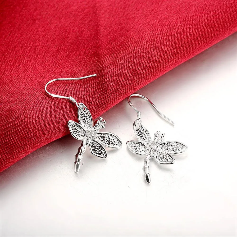 Silver Dragonfly Earrings