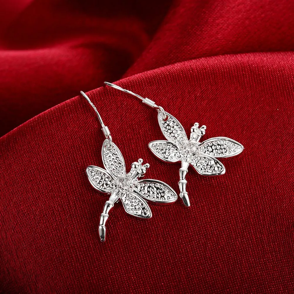 Silver Dragonfly Earrings