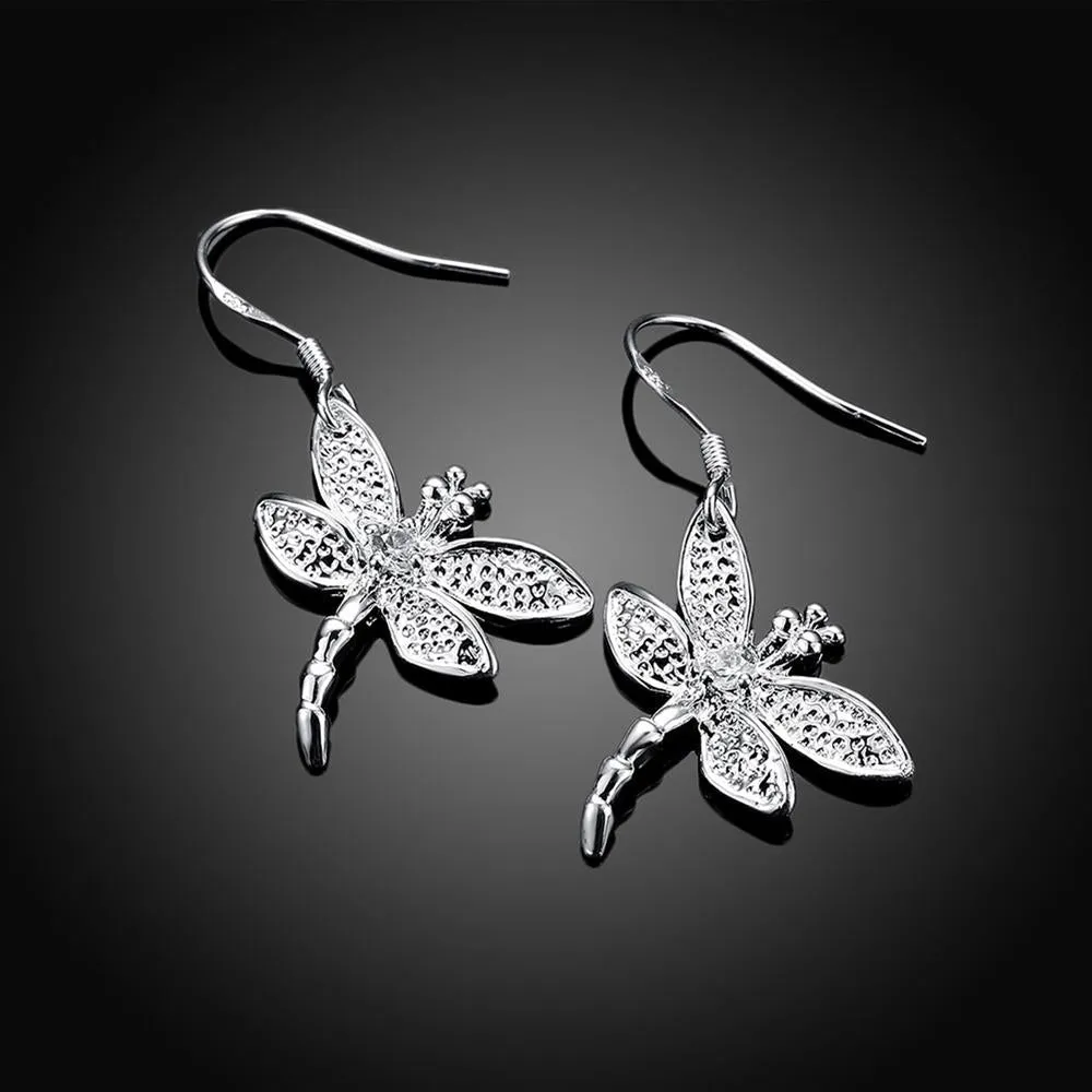 Silver Dragonfly Earrings