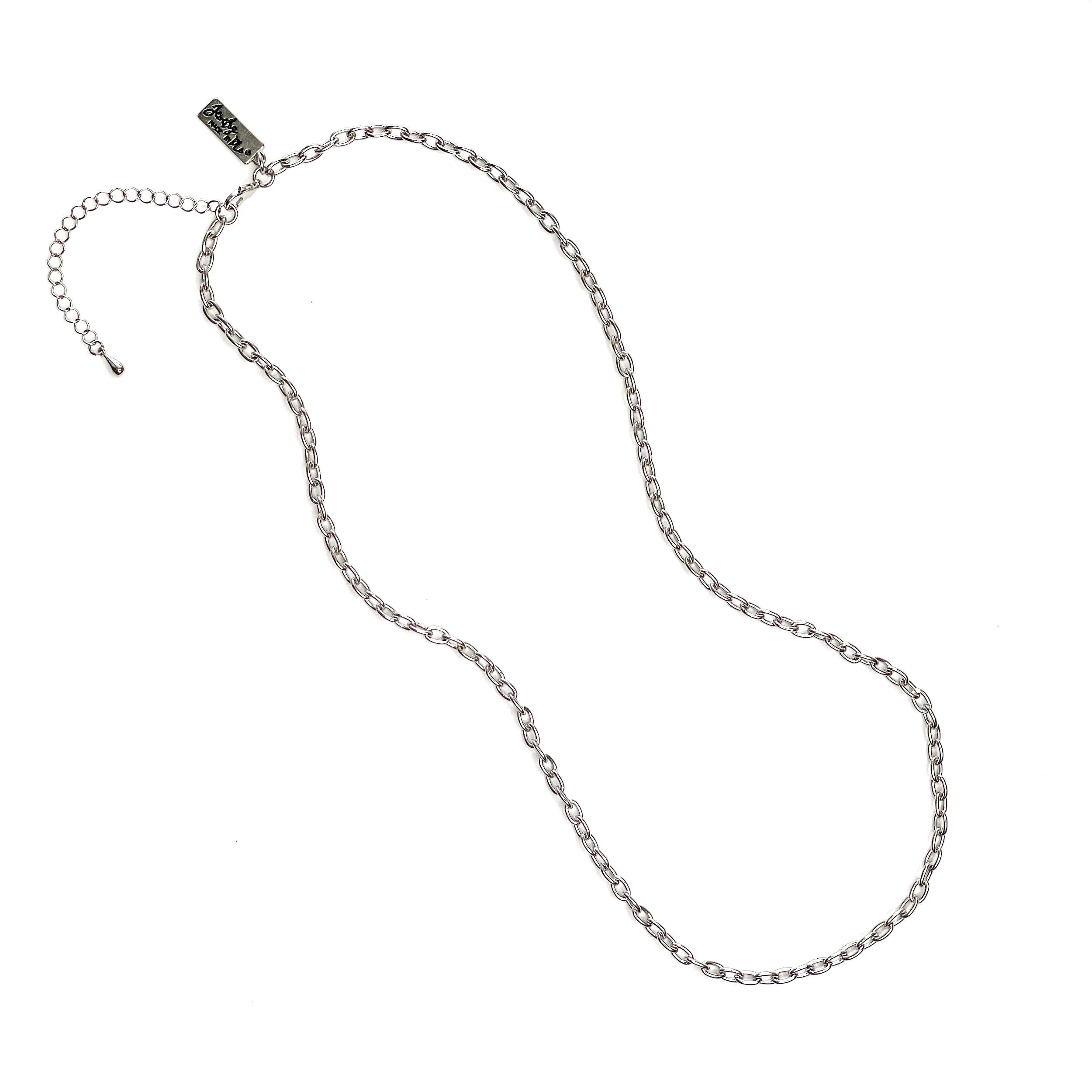 Silver Oval Cable 24" Necklace Chain