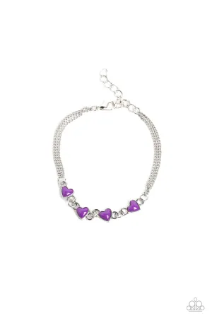 Smitten Sweethearts - Purple Bracelet - Paparazzi Accessories