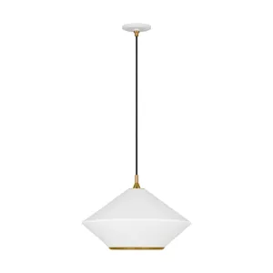 Stanza 19 in. Pendant Light Matte White Finish