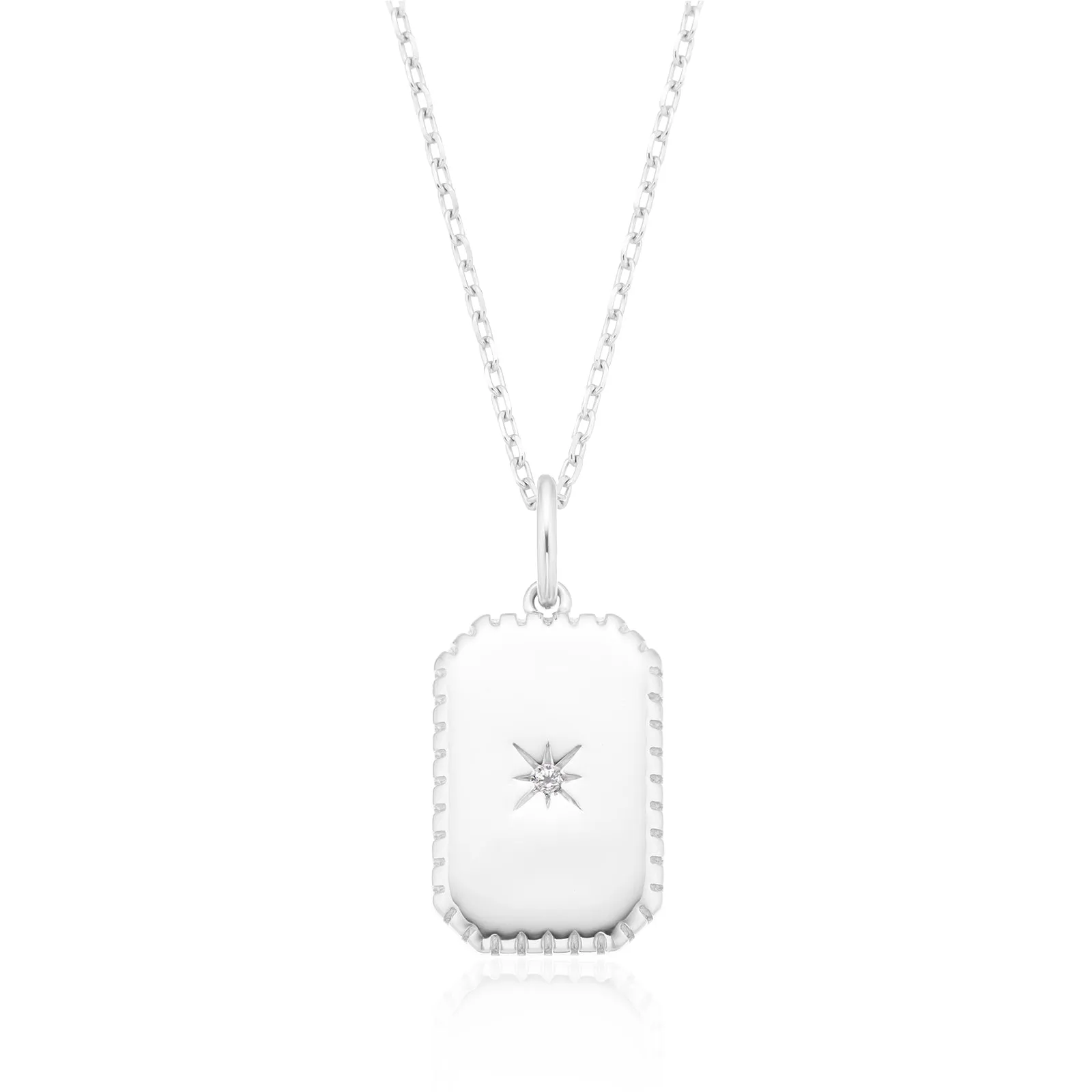 Sterling Silver Round Cut White Cubic Zirconia Pendant