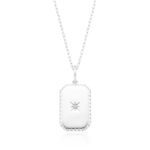 Sterling Silver Round Cut White Cubic Zirconia Pendant