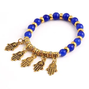 Summer Style Vintage Bracelet Crystal Alloy Hamsa Hand Fatima Bracelets Trendy Classic Jewelry