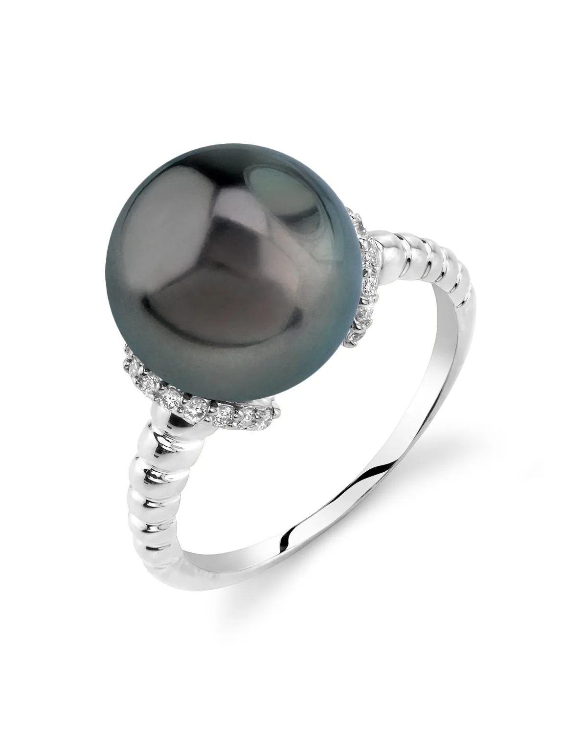 Tahitian South Sea Pearl & Diamond Jackie Ring