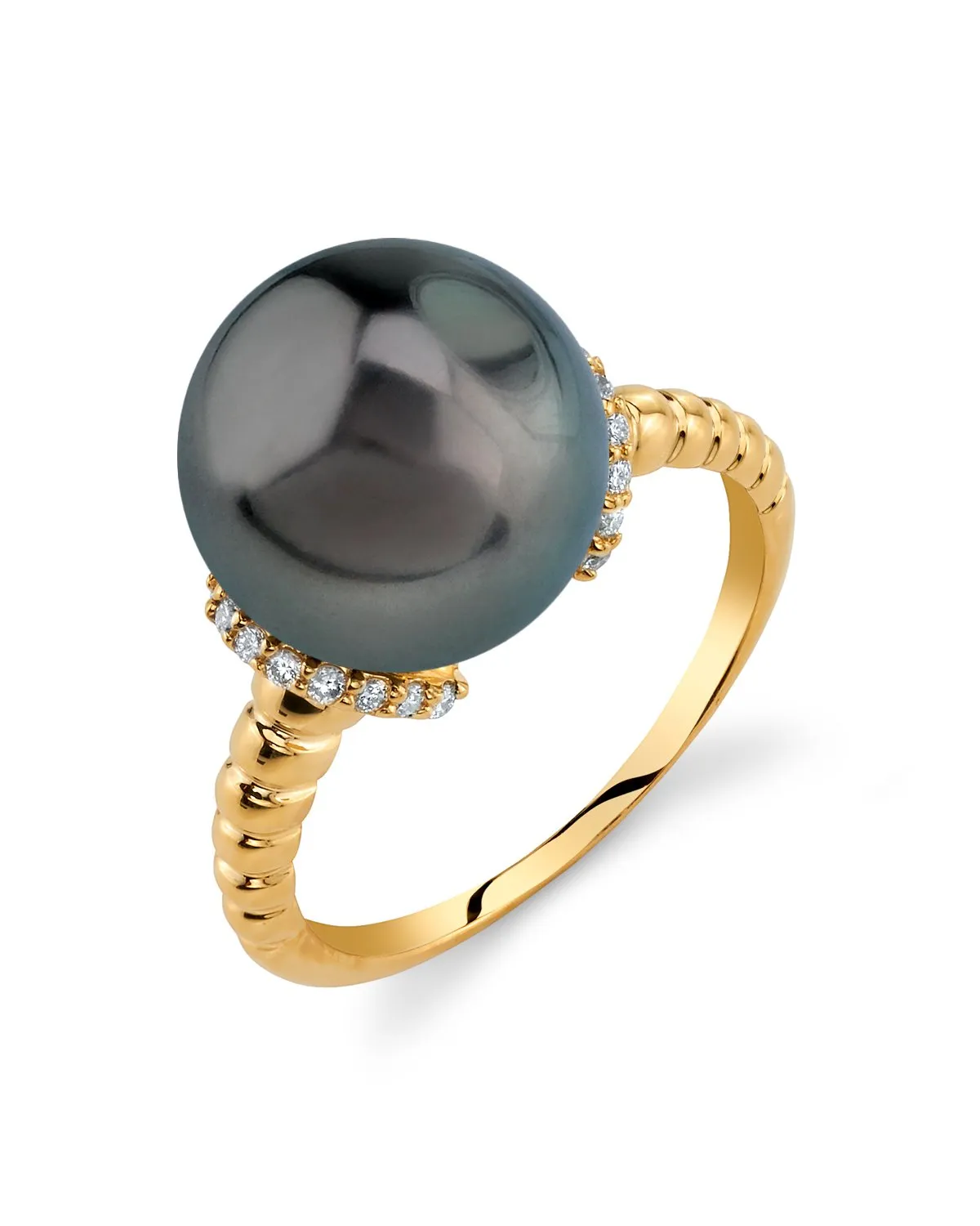 Tahitian South Sea Pearl & Diamond Jackie Ring