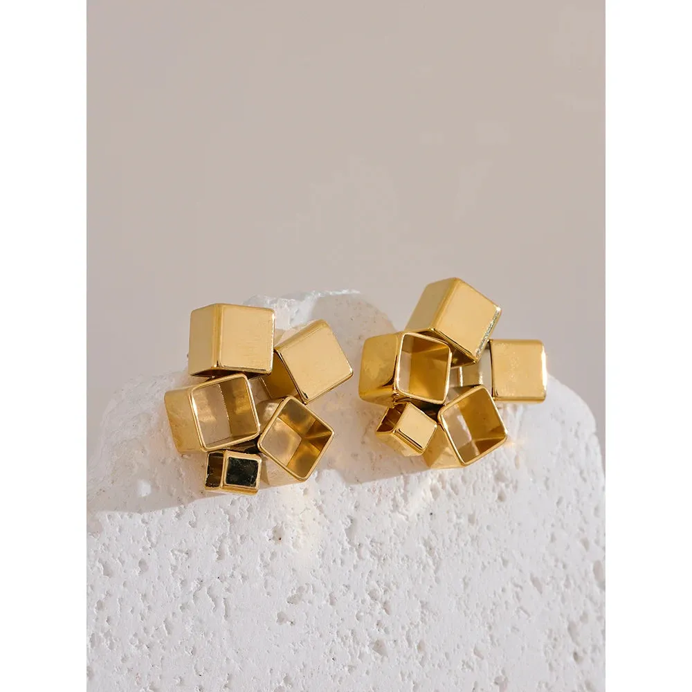 TEEK - Unique Creative Geometric Square Stud Earrings