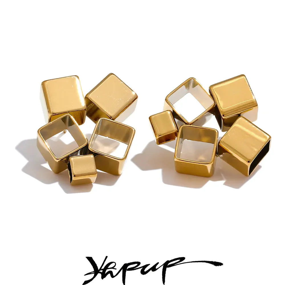 TEEK - Unique Creative Geometric Square Stud Earrings