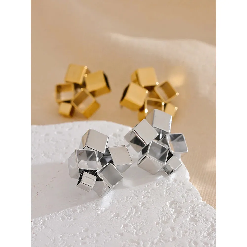 TEEK - Unique Creative Geometric Square Stud Earrings