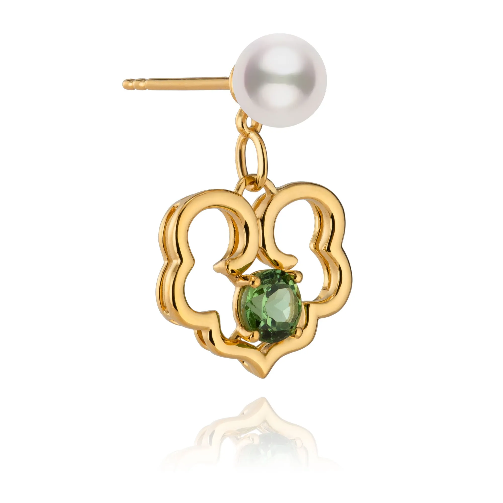 The Timeless Blessings Earrings 18kt Yellow Gold with Tsavorite