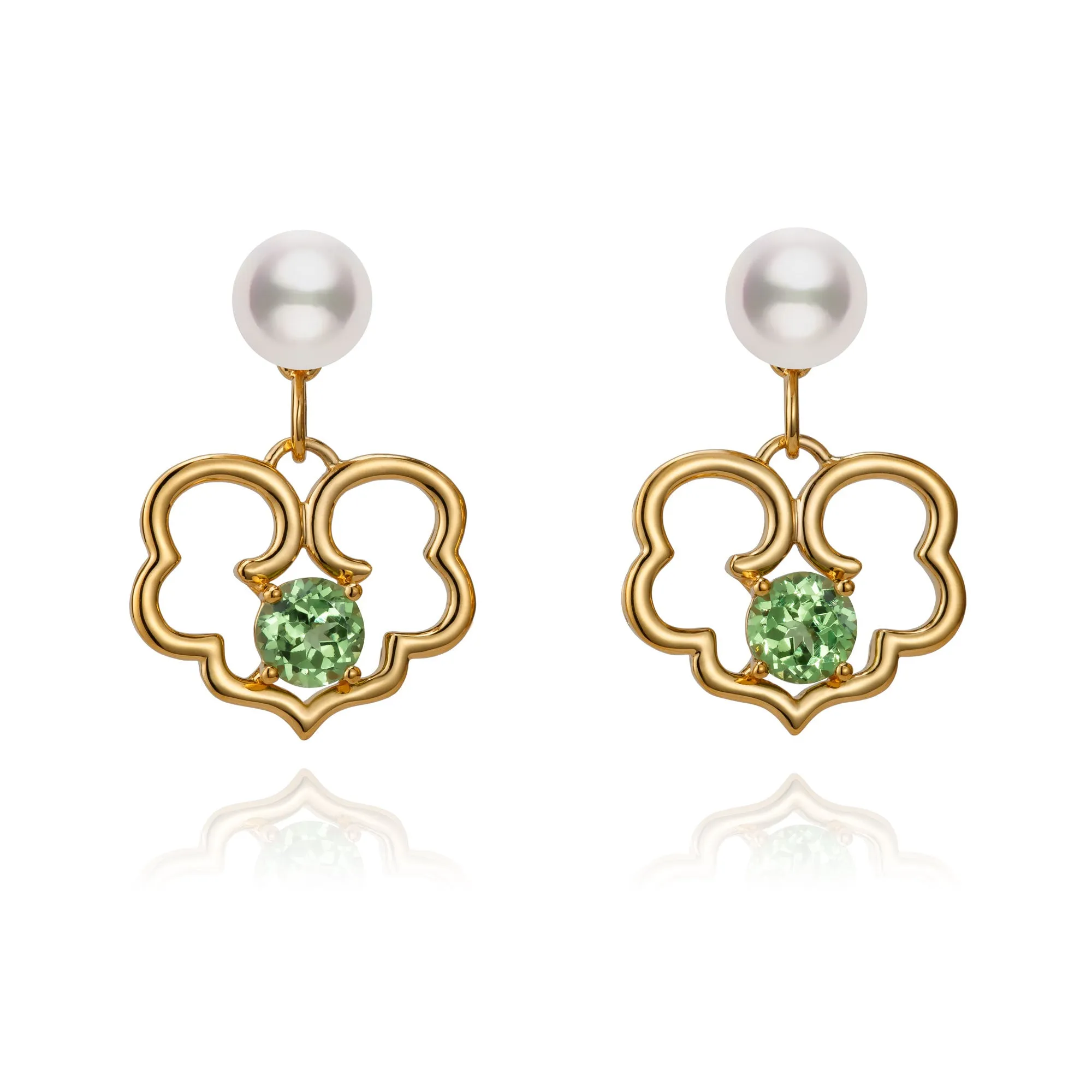 The Timeless Blessings Earrings 18kt Yellow Gold with Tsavorite