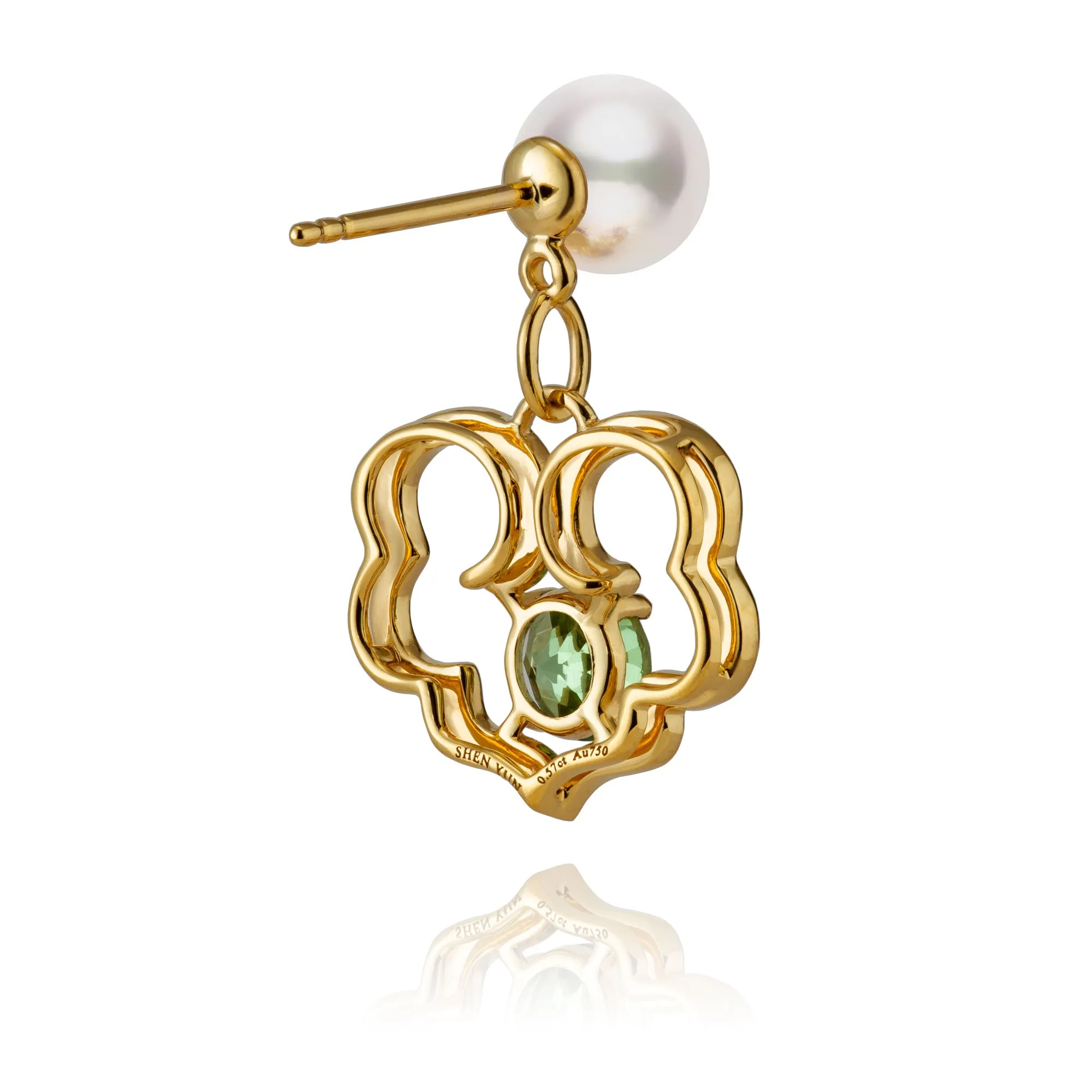 The Timeless Blessings Earrings 18kt Yellow Gold with Tsavorite